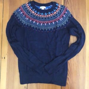 Patterned navy sweater